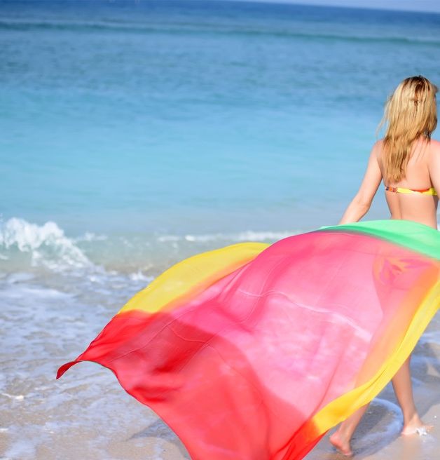 Crinkled Chiffon Printed Rectangular Scarf（140×180cm） - 图片 3