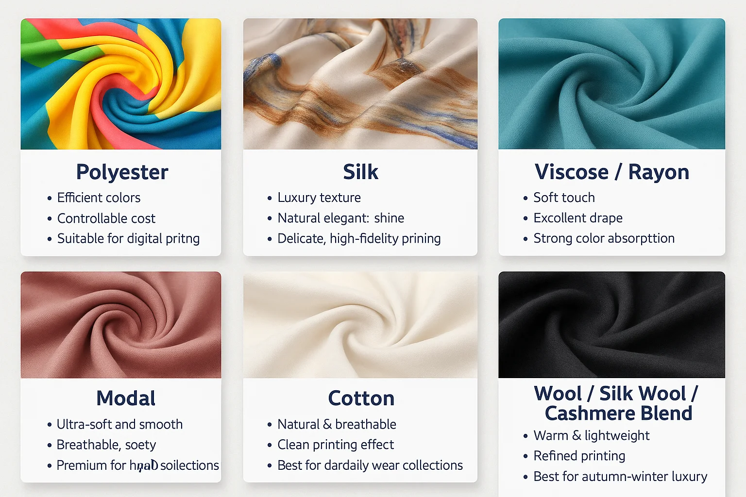 Scarf Printing Material Options - 图片 2
