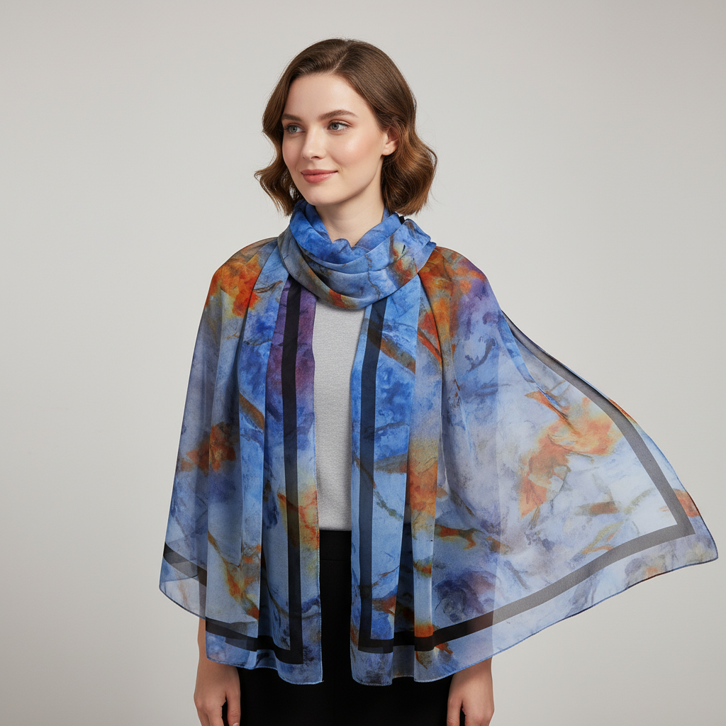 Digital Printed Chiffon Rectangular Scarf（70×180cm） - 图片 2