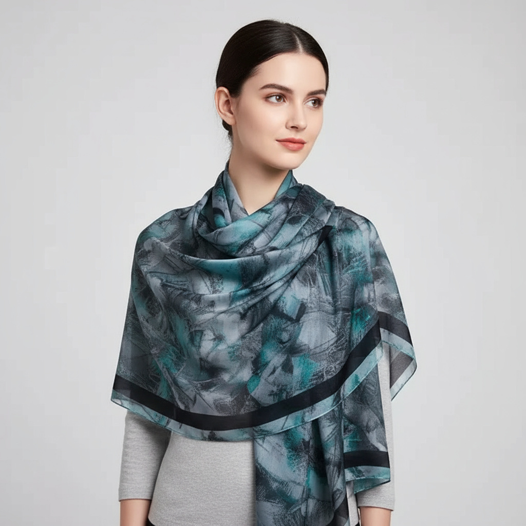 Digital Printed Polyester-Cotton Rectangular Scarf(70×180cm) - 图片 2