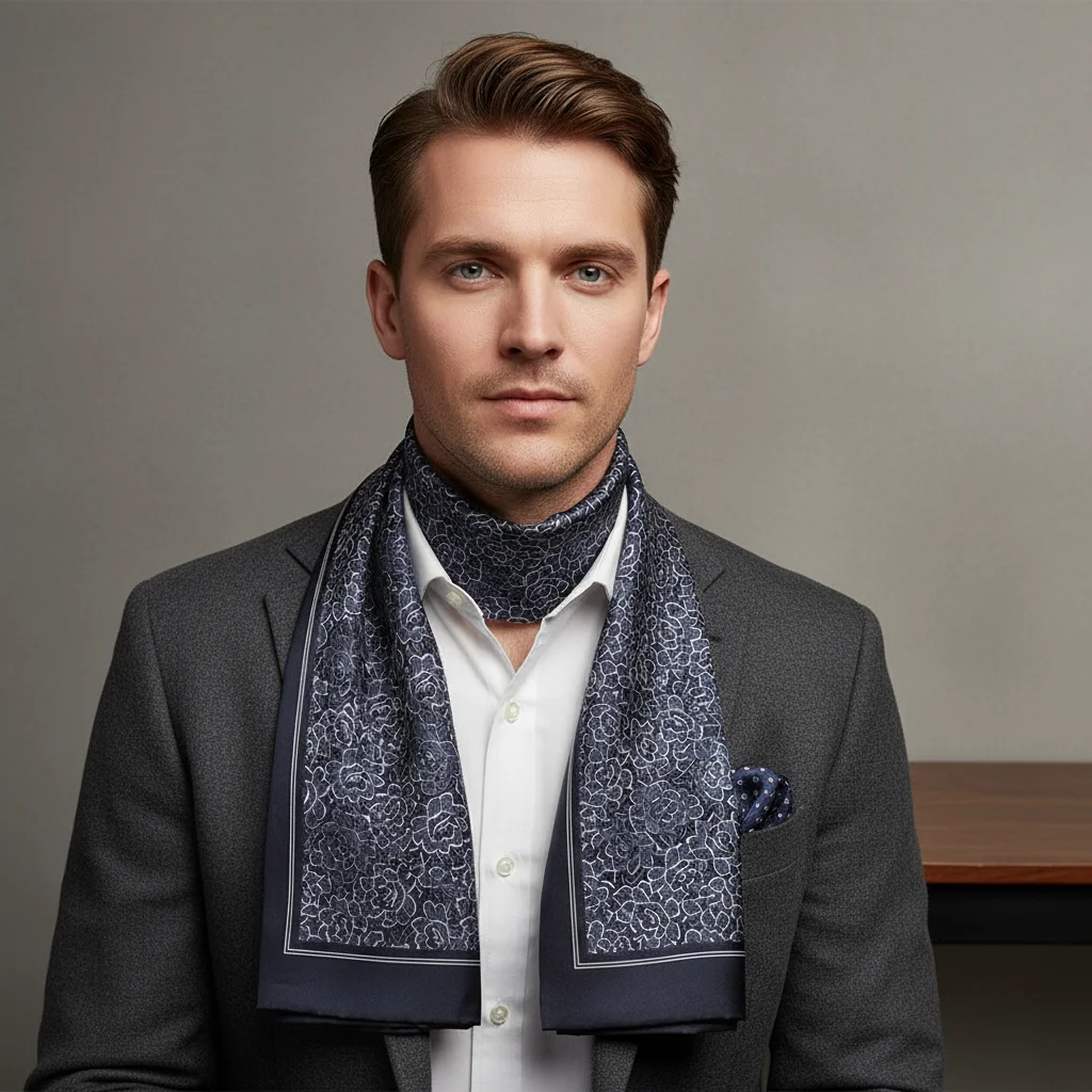 Men's Twill Printed Rectangular Scarf（30×170cm） - 图片 3