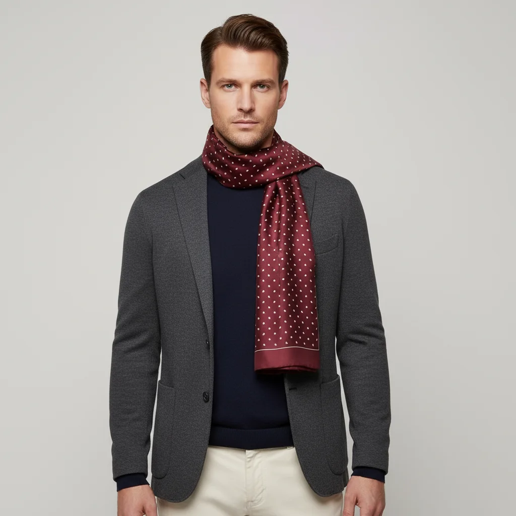 Men's Twill Printed Rectangular Scarf（30×170cm） - 图片 2