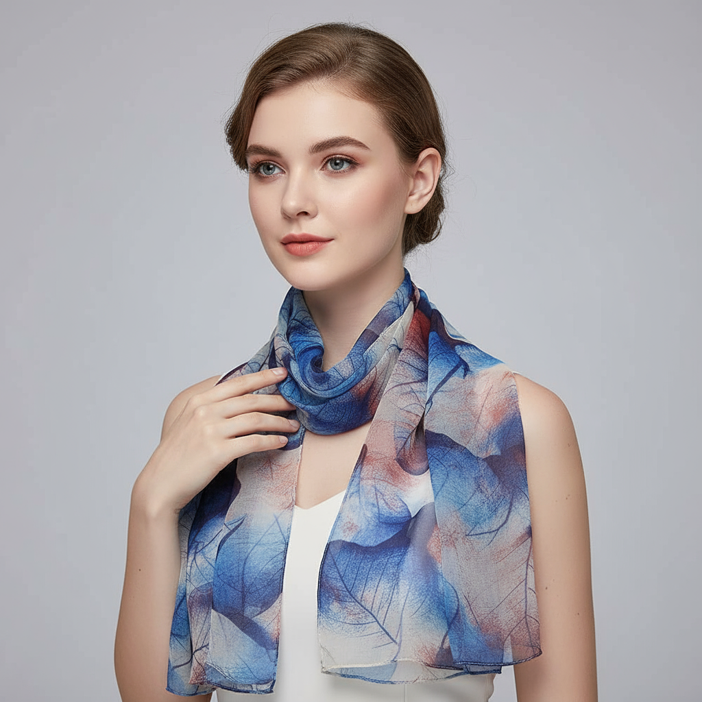 Printed Georgette Rectangular Scarf(50×160cm) - 图片 2