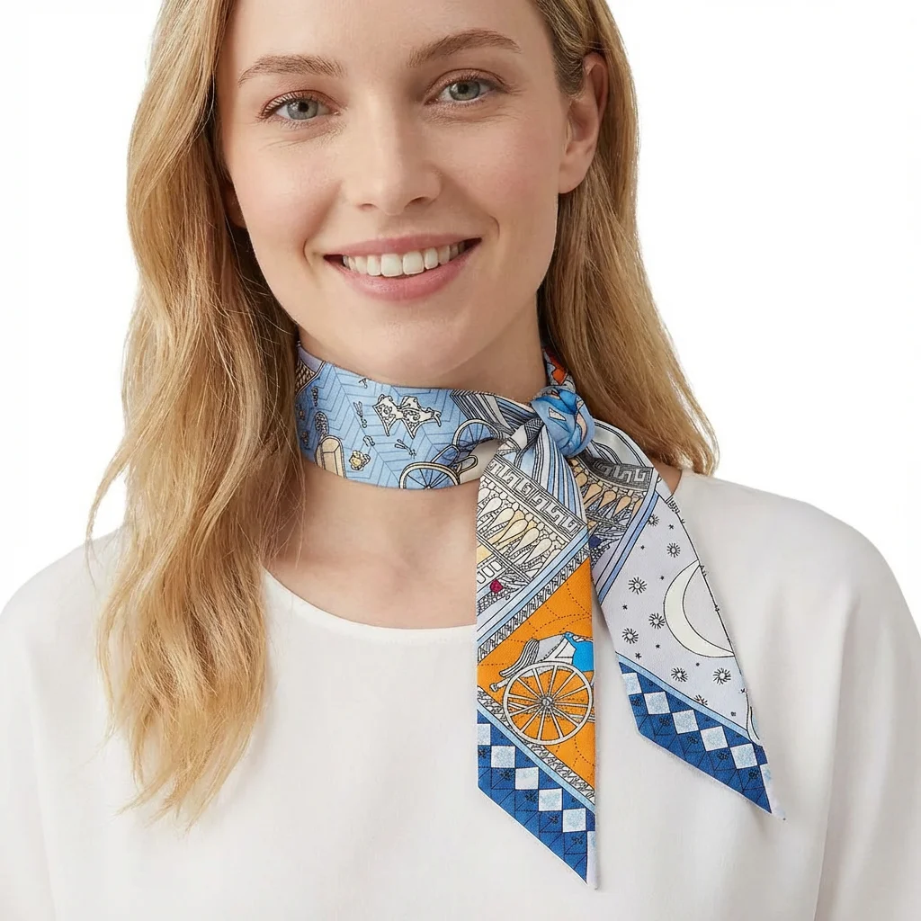 Silk Twilly Scarf (5×90cm) - 图片 3