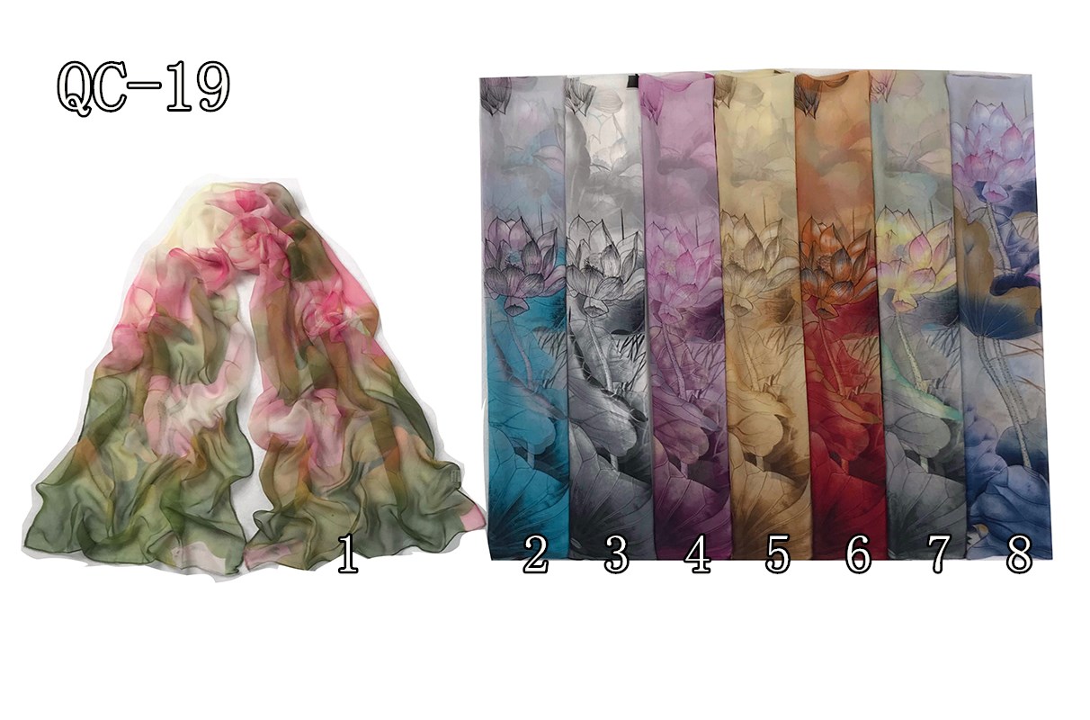 Printed Georgette Rectangular Scarf(50×160cm) - 图片 3