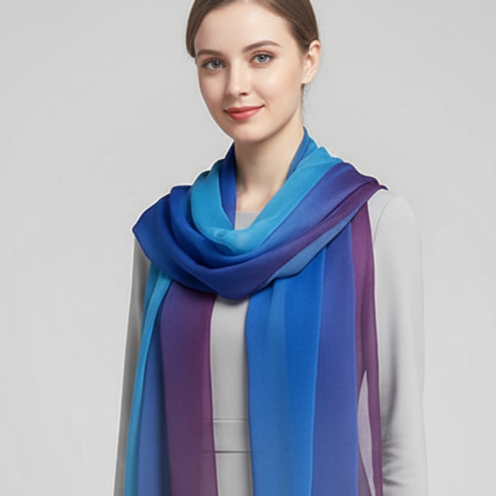 Printed Georgette Rectangular Scarf(70×180cm) - 图片 2