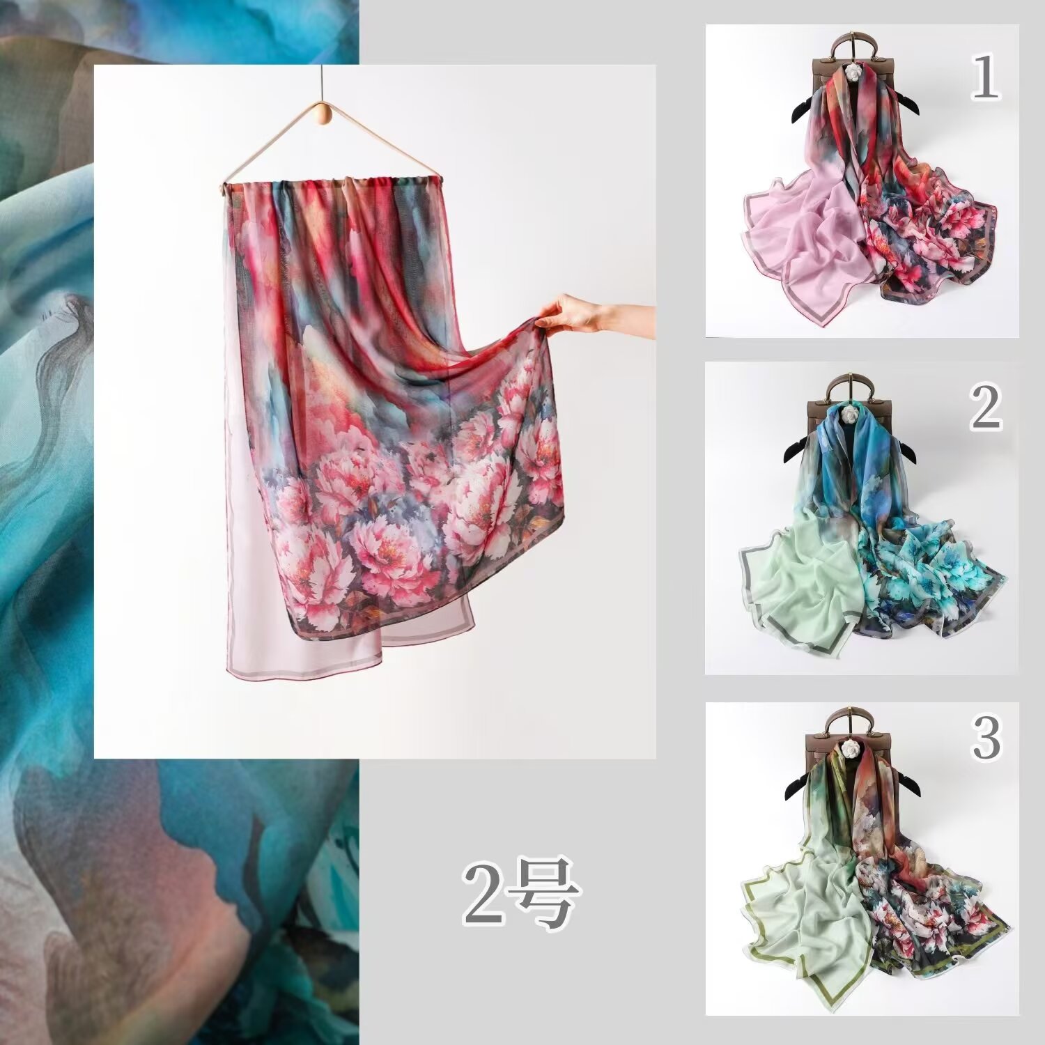 Digital Printed Polyester-Cotton Rectangular Scarf(70×180cm) - 图片 3